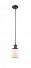  201S-BK-G51 - Bell - 1 Light - 5 inch - Matte Black - Stem Hung - Mini Pendant