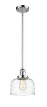  201S-PC-G713 - Bell - 1 Light - 8 inch - Polished Chrome - Stem Hung - Mini Pendant