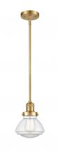  201S-SG-G322 - Olean - 1 Light - 7 inch - Satin Gold - Stem Hung - Mini Pendant