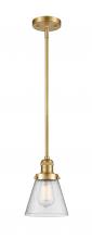  201S-SG-G64 - Cone - 1 Light - 6 inch - Satin Gold - Stem Hung - Mini Pendant