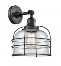  203SW-BK-G72-CE - Bell Cage - 1 Light - 9 inch - Matte Black - Sconce