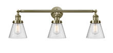  205-AB-G64 - Cone - 3 Light - 30 inch - Antique Brass - Bath Vanity Light