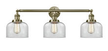  205-AB-G72 - Bell - 3 Light - 32 inch - Antique Brass - Bath Vanity Light