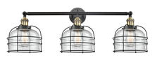  205-BAB-G74-CE - Bell Cage - 3 Light - 34 inch - Black Antique Brass - Bath Vanity Light