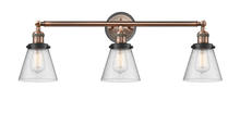  205BP-ACBK-G64 - Cone - 3 Light - 30 inch - Antique Copper - Bath Vanity Light