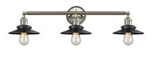  205BP-SNBK-M6-BK - Railroad - 3 Light - 32 inch - Brushed Satin Nickel - Bath Vanity Light