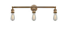  205-BB - Bare Bulb - 3 Light - 30 inch - Brushed Brass - Bath Vanity Light