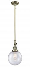  206-AB-G204-8 - Beacon - 1 Light - 8 inch - Antique Brass - Stem Hung - Mini Pendant