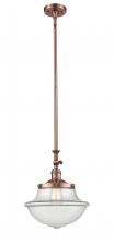  206-AC-G542 - Oxford - 1 Light - 12 inch - Antique Copper - Stem Hung - Mini Pendant