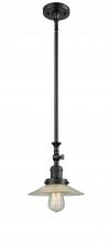  206-BK-G2 - Halophane - 1 Light - 9 inch - Matte Black - Stem Hung - Mini Pendant