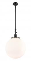  206-BK-G201-16 - Beacon - 1 Light - 12 inch - Matte Black - Stem Hung - Mini Pendant