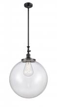  206-BK-G202-18 - Beacon - 1 Light - 12 inch - Matte Black - Stem Hung - Mini Pendant