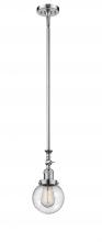  206-PC-G204-6 - Beacon - 1 Light - 6 inch - Polished Chrome - Stem Hung - Mini Pendant