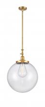  206-SG-G202-16 - Beacon - 1 Light - 12 inch - Satin Gold - Stem Hung - Mini Pendant