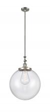  206-SN-G202-16 - Beacon - 1 Light - 12 inch - Brushed Satin Nickel - Stem Hung - Mini Pendant