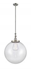  206-SN-G202-18 - Beacon - 1 Light - 12 inch - Brushed Satin Nickel - Stem Hung - Mini Pendant