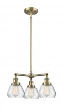  207-AB-G172 - Fulton - 3 Light - 22 inch - Antique Brass - Stem Hung - Chandelier