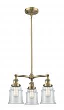  207-AB-G182 - Canton - 3 Light - 18 inch - Antique Brass - Stem Hung - Chandelier