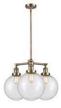  207-AB-G204-10 - Beacon - 3 Light - 24 inch - Antique Brass - Stem Hung - Chandelier