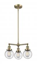  207-AB-G204-6 - Beacon - 3 Light - 19 inch - Antique Brass - Stem Hung - Chandelier