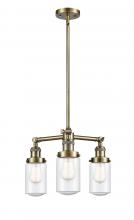  207-AB-G314 - Dover - 3 Light - 17 inch - Antique Brass - Stem Hung - Chandelier