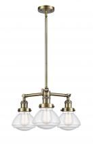  207-AB-G324 - Olean - 3 Light - 19 inch - Antique Brass - Stem Hung - Chandelier