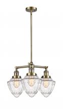  207-AB-G664-7 - Bullet - 3 Light - 20 inch - Antique Brass - Stem Hung - Chandelier