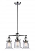  207-PC-G182S - Canton - 3 Light - 18 inch - Polished Chrome - Stem Hung - Chandelier