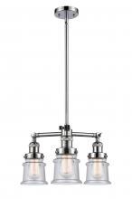  207-PC-G184S - Canton - 3 Light - 18 inch - Polished Chrome - Stem Hung - Chandelier