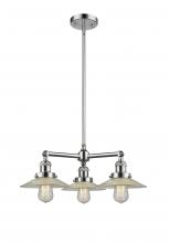  207-PC-G2 - Halophane - 3 Light - 22 inch - Polished Chrome - Stem Hung - Chandelier