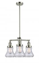  207-PN-G192 - Bellmont - 3 Light - 18 inch - Polished Nickel - Stem Hung - Chandelier