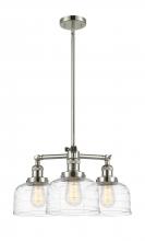  207-PN-G713 - Bell - 3 Light - 22 inch - Polished Nickel - Stem Hung - Chandelier