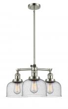  207-PN-G74 - Bell - 3 Light - 22 inch - Polished Nickel - Stem Hung - Chandelier