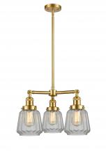  207-SG-G142 - Chatham - 3 Light - 24 inch - Satin Gold - Stem Hung - Chandelier