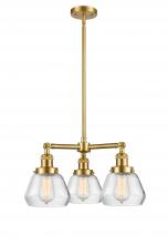  207-SG-G172 - Fulton - 3 Light - 22 inch - Satin Gold - Stem Hung - Chandelier