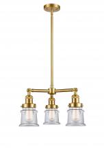  207-SG-G182S - Canton - 3 Light - 18 inch - Satin Gold - Stem Hung - Chandelier