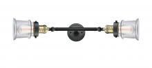  208L-BAB-G182S - Canton - 2 Light - 6 inch - Black Antique Brass - Bath Vanity Light