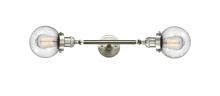  208L-SN-G204-6 - Beacon - 2 Light - 6 inch - Brushed Satin Nickel - Bath Vanity Light