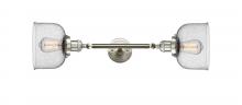  208L-SN-G74 - Bell - 2 Light - 8 inch - Brushed Satin Nickel - Bath Vanity Light