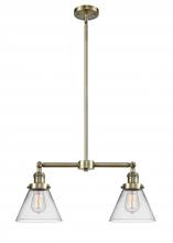  209-AB-G42 - Cone - 2 Light - 21 inch - Antique Brass - Stem Hung - Island Light