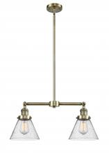  209-AB-G44 - Cone - 2 Light - 21 inch - Antique Brass - Stem Hung - Island Light