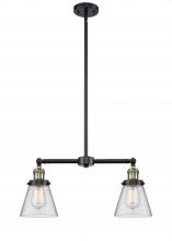  209-BAB-G62 - Cone - 2 Light - 21 inch - Black Antique Brass - Stem Hung - Island Light