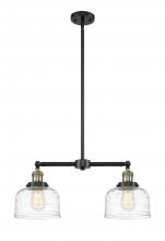  209-BAB-G713 - Bell - 2 Light - 21 inch - Black Antique Brass - Stem Hung - Island Light