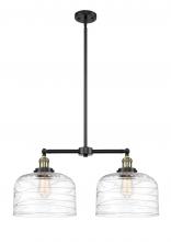  209-BAB-G713-L - Bell - 2 Light - 21 inch - Black Antique Brass - Stem Hung - Island Light