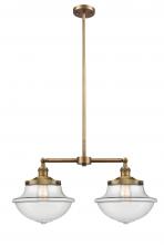  209-BB-G542 - Oxford - 2 Light - 25 inch - Brushed Brass - Stem Hung - Island Light