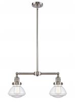  209-SN-G322 - Olean - 2 Light - 22 inch - Brushed Satin Nickel - Stem Hung - Island Light