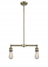  209-AB - Bare Bulb - 2 Light - 8 inch - Antique Brass - Stem Hung - Island Light