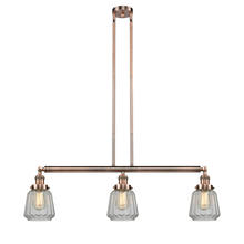  213-AC-G142 - Chatham - 3 Light - 39 inch - Antique Copper - Stem Hung - Island Light