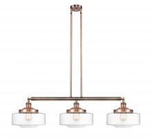  213-AC-G692-12 - Bridgeton - 3 Light - 44 inch - Antique Copper - Stem Hung - Island Light