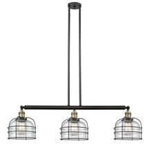  213-BAB-G74-CE - Bell Cage - 3 Light - 42 inch - Black Antique Brass - Stem Hung - Island Light